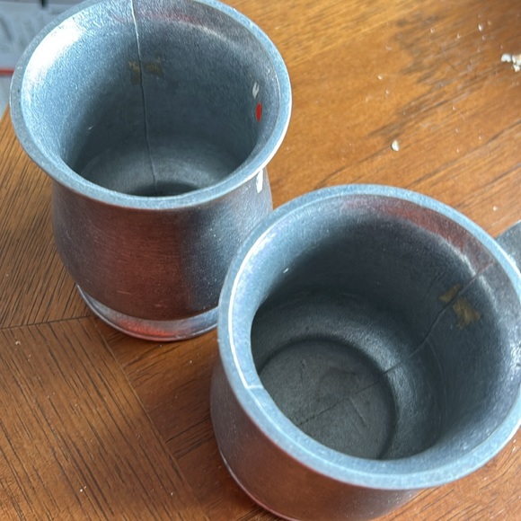 2 Antique Pewter Mugs - Vintage New - Picture 2 of 10